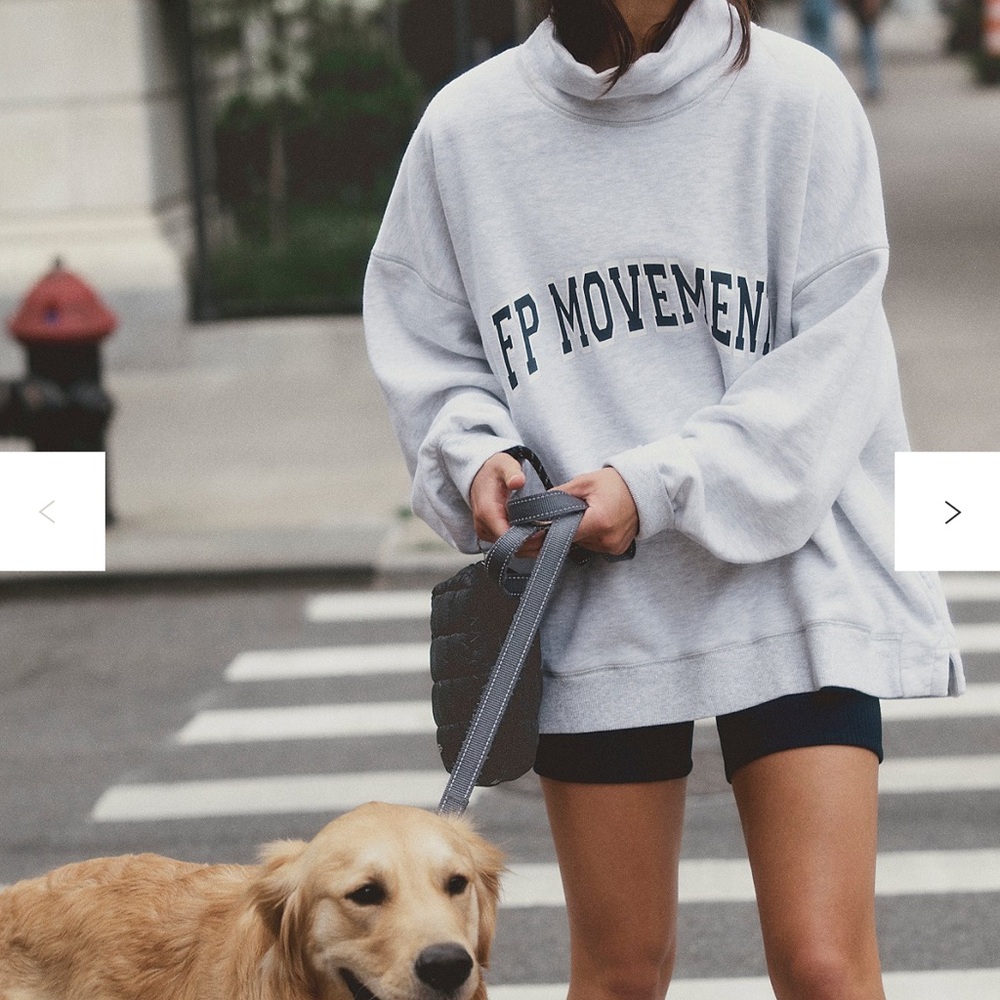 Free People Victory Set Funnel Neck Sweatshirt and Shorts - Size S